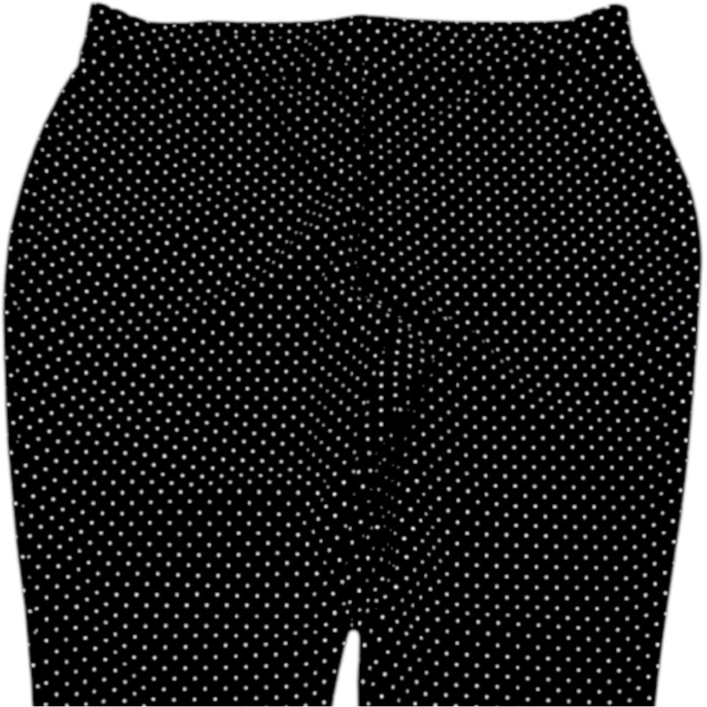 Chicos Polka Dot Cropped Pants Black White Stretch Ankle Slim‎ Fit Women Casual